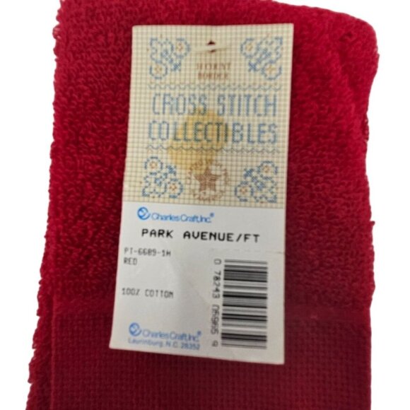 NEW Charles Craft Cranberry 14-Count Border Fingertip Towel Cross Stitch Solid - Picture 2 of 5